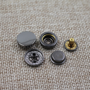 高品质锌合金金属平顶扣件，用于服装，弹簧扣件 - Product Image 5