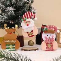 Ornements suspendus de Noël en peluche : Père Noël, Bonhomme de neige, Renne – Décoration de sapin, Cadeaux de Noël