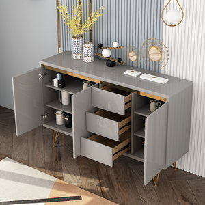 Bảng Điều Khiển 159*40*90 Hiện Đại Sang Trọng Kệ Trưng Bày Tủ Tự Chọn Sang Trọng Tủ Bếp Phòng Ăn Tấm Ván Mdf + Đá Cẩm Thạch + Gỗ Cứng Sang Trọng Hiện Đại Chấp Nhận Được - Product Image 4