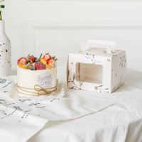 Factory Direct Sales Premium White Cardboard Paper Box Cake Box with Handle and Pvc Window