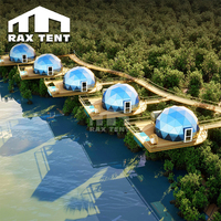 Tente dôme en verre géodésique 7M pour chambre d'hôtel Eco Glamping avec salle de bain aux EAU