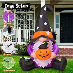 Décorations de jardin d'Halloween gonflables personnalisées pour enfants de 1,5 m avec lumières LED intégrées en polyester pour l'extérieur - Product Image 3