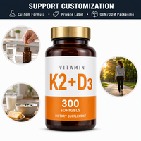 Capsules de Vitamines D3K2 OEM ODM, Suppléments à Base de Plantes, Capsules Éclaircissantes pour la Peau avec Logo OEM