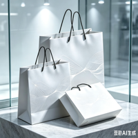 Sacs en papier personnalisés avec logo, service complet direct usine, sacs d'emballage pour vêtements, sacs de courses, sacs classiques de luxe argentés