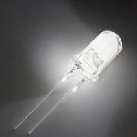 LED traversante 5 mm ronde rouge vif 15000 Mcd avec longueur d'onde 620-630 nm et angle de vision de 15° pour projet électronique