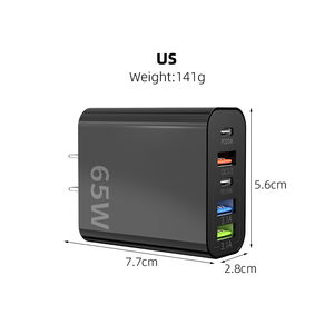 <span class=keywords><strong>Cargador</strong></span> de Pared de Fábrica con <span class=keywords><strong>5</strong></span> Puertos PD65W QC3.0, <span class=keywords><strong>Cargador</strong></span> de Teléfono Móvil, Adaptador de <span class=keywords><strong>Cargador</strong></span>, <span class=keywords><strong>Cargador</strong></span> Celular, Carga Rápida, <span class=keywords><strong>Cargador</strong></span> USB Tipo C - Product Image 3