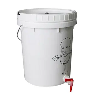 factory price 30l plastic wine buckets beer pail/drum with tap and lid