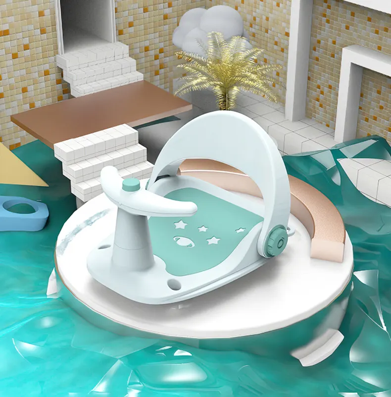 Siège ergonomique pour la baignoire, chaise de bain pour bébé, siège de baignoire doux, touche enfants, sièges de baignoire antidérapants