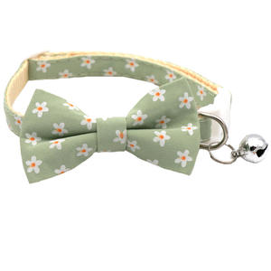 맞춤형 럭셔리 개인화된 나일론 강아지와 고양이 목걸이 작은 꽃무늬 리본 귀여운 강아지 목걸이 - Product Image 3