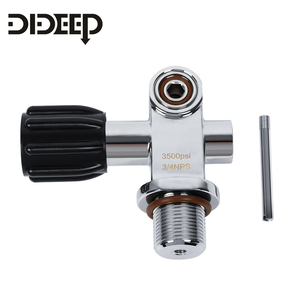 Válvula de Tanque Convertible DIDEEP de Alta Presión para Interfaz Dual Yoke y DIN 3/4-14 NPSM, Ecológica, de Latón Cromado - Product Image 2