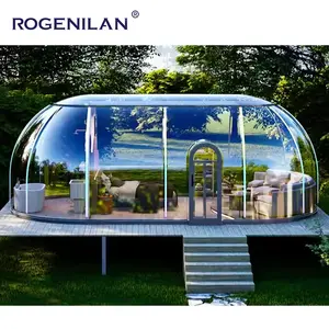 Rogenilan Best Verkopende Transparante Polycarbonaat Koepel Huis Bubble House Luxe Outdoor Tent Hotel Resort Glamping Geodetische