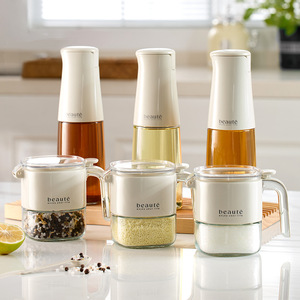 Sealed Automatic Opening and Closing Glass Seasoning <b>Jar</b> and Box for Kitchen <b>Spice</b> Storage - Product Image 4