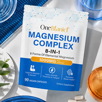 Cápsulas Veganas de Complejo de Magnesio OneBotanical, 90 Unidades, Suministro para 45 Días, con 8 Formas de Magnesio para el Bienestar Diario y Suplemento Energético