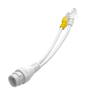 Divisor POE RJ45 con Clasificación IP67 a Prueba de Agua, Adaptador Ethernet 1 a 2, 10/100 Mbps, Conector de Red para Exteriores Chapado en Oro para Seguridad IP