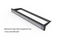 PM Series 19 pouces 1U Keystone Jack panneau de raccordement à fibre optique 24 ports 3m panneau gestionnaire de câbles fabriqué