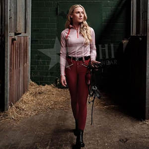 เสื้อโชว์ขี่ม้าหญิงแขนยาวมีซิปขึ้นชั้นฐานเสื้อสำหรับกิจกรรมกลางแจ้งชุดขี่ม้าพร้อมลูกไม้ - Product Image 2