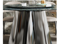 High-End Esstisch aus natürlichem Marmor im italienischen Stil Moderner Esszimmers tuhl Set Leichter Luxus-Plattenspieler aus Kristalls tein