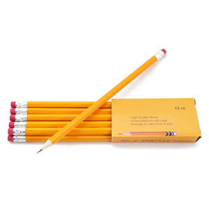 Crayons jaunes en <span class=keywords><strong>papier</strong></span> HB numéro de haute qualité pour fournitures scolaires écriture dessin croquis avec gommes - Product Image 2