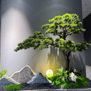 Grand arbre artificiel de pin paysager d'accueil simulé pour entrée intérieure et <span class=keywords><strong>sous</strong></span> les escaliers - Product Image 4
