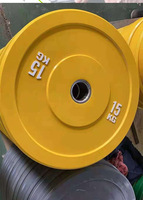 Équipement de fitness de gymnastique plaque de pare-chocs en caoutchouc solide ensembles de plaques de poids normal plaques d'haltères en polyuréthane pour l'entraînement en force