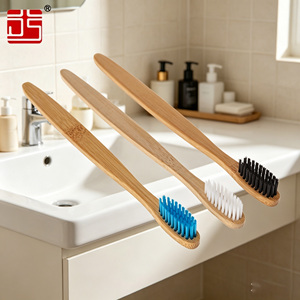 Encuentra un cepillo de dientes de bambú ecológico similar - Cepillo de dientes de madera natural con cerdas medianas, libre de BPA, para adultos - Product Image 5