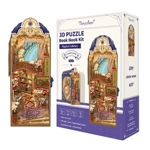 Tonecheer - Librería Mágica de Madera en 3D, Rompecabezas, Maqueta de Librería para Armar, Kit de <span class=keywords><strong>Casa</strong></span> de Muñecas para Regalo - Product Image 5