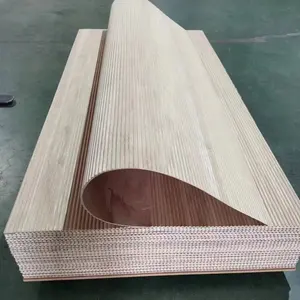 Decorazione della parete in legno massello semicircolare di alta qualità pannello di parete scanalato curvo flessibile rivestimento a doghe pannelli colorati per pareti