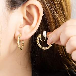 Mosquito Coil Ear Clip Pendientes no perforados Textura Pendientes de aro geométricos Moda Metal Circle Ear Clips <span class=keywords><strong>Sin</strong></span> Piercings - Product Image 2