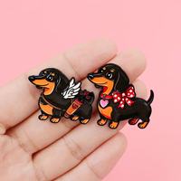 Penjualan Panas Bros Pin Enamel Dachshund Lucu untuk Pakaian Tas Hadiah Valentine Perhiasan Fashion Grosir