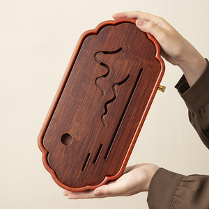 Bandeja de té de madera maciza al por mayor con depósito de agua, mesa de preparación de té en seco, pequeña bandeja de té estilo retro para uso doméstico, distribuidor. - Product Image 2