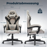Fauteuils Gaming et de Bureau Runda Design Européen en Cuir Résistant aux Rayures et à l'Usure, Ergonomiques et Rotatifs