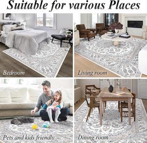 客厅重点地毯卧室婴儿房防滑软地毯蓝色印花地毯 - Product Image 4