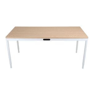 Four Legged Electric <b>Adjustable</b> Desk <b>Legs</b> White Metal Frame Minimalist Design Easy Installation <b>Table</b> Use - Product Image 2