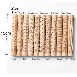Montessori bé giáo dục cảm giác chơi đồ chơi cho trẻ em học gốm thủ công đất sét con lăn bằng gỗ - Product Image 6