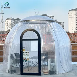 Tenda kubah igloo cafe lucency luar ruangan untuk restoran Scenic lounge makan luar ruangan glamping Rumah gelembung bening
