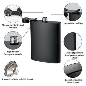 Rò rỉ bằng chứng khắc <span class=keywords><strong>Flask</strong></span> <span class=keywords><strong>Whisky</strong></span> <span class=keywords><strong>Flask</strong></span> thép không gỉ Pocket Hip <span class=keywords><strong>Flask</strong></span> cho rượu - Product Image 2