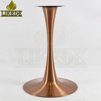 Base de table de bistrot de luxe en acier inoxydable brossé plaqué or rose, détachable, pour salle à manger et négociations, en promotion