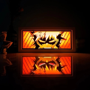 <span class=keywords><strong>7</strong></span> nouveau design haute qualité 3D Anime mon héros académique papier sculpture lampe nuit LED boîte à lumière pour la décoration de la maison - Product Image 2
