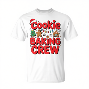 T-shirt natalizia Cookie Baking Crew con simpatico design natalizio in stile gingerbread - Product Image 3