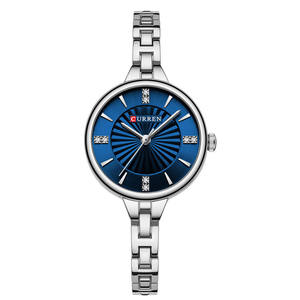 CURREN 9097 Montre Minimaliste Femme Luxe Léger Diamantée 30mm Verre Aiguille Alliage Acier Inoxydable Bracelet Étanche - Product Image 6