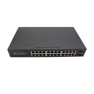 NUFIBER 10/100/1000Mbps 24 <span class=keywords><strong>POE</strong></span> con 2 porte Uplink SFP 56G capacità interruttore di rete di alimentazione <span class=keywords><strong>Ethernet</strong></span> 52V Gigabit <span class=keywords><strong>POE</strong></span> <span class=keywords><strong>Switch</strong></span> per CCTV - Product Image 1