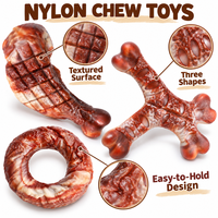 Jouet pour chien en nylon solide résistant à l'usure, marbré, réaliste, en forme d'os, pour chiens agressifs, pour Labrador Retrievers