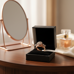 Elegantes Anillos de Diamantes Cultivados en Laboratorio en Oro Rosa para Mujer, 0.56 Ct, Color G-H, Claridad SI, Certificado IGI, Diseño Elegante y Moderno - Product Image 3