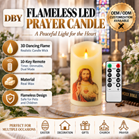 Bougie pilier LED 3D flamme rouge Père Saint peinte, avec télécommande, décor sans flamme écologique pour la maison