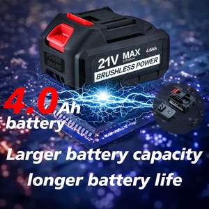 Clé à chocs sans fil 21V 400N.m couple maximal 3000 tr/min vitesse 4.0Ah batterie Li-ion 6 pièces prises de courant - Product Image 5