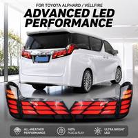 Feux arrière Nafu Auto Full-LED rouges avec clignotants séquentiels pour Toyota Alphard 2019-2023, modification MPV