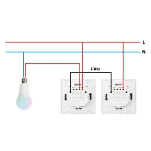 2 way No neutral glass panel touch switch 86*86mm EU wall switch 1/2/3gang