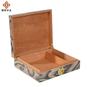 ODM/OEM Handmade Luxury Humidor Travel Spanish Cedar Wooden Cigar Box Reusable Wooden Cigarette Case