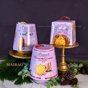 Scatole all'<span class=keywords><strong>ingrosso</strong></span> per dolci da asporto, Panettone classico italiano, Confezioni rotonde per cupcake in carta personalizzabili - Product Image 2