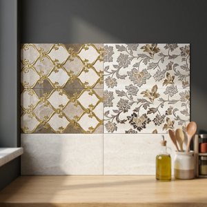 Azulejos Decorativos de Pared de Cerámica Digital Esmaltada, Color Dorado Plateado, 12x24, Atractivos para Interiores de Hotel - Product Image 4